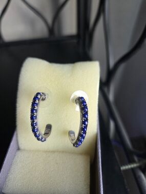 Lapis Lazulu Hoop Earrings for Women